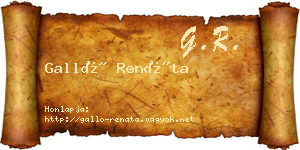 Galló Renáta névjegykártya